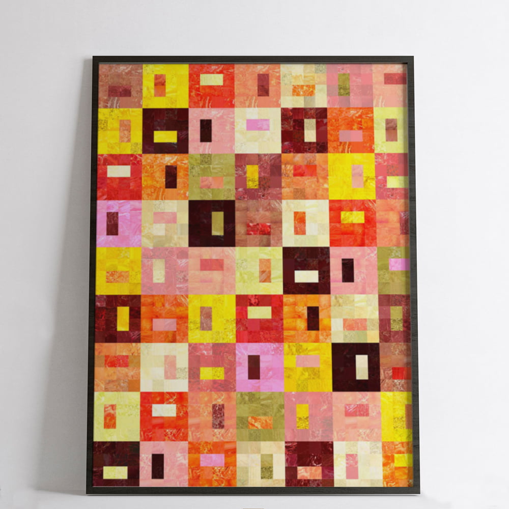 QUADRO DECORATIVO ABSTRATO   - SEALED SQUARES 012