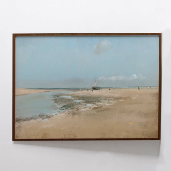QUADRO DECORATIVO OBRAS FAMOSAS -Beach at Low Tide (Mouth of the River) (1869) by Edgar Degas 