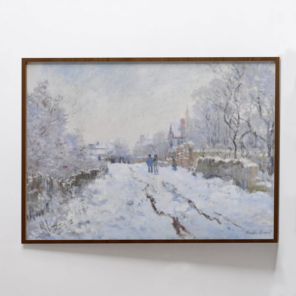 QUADRO DECORATIVO OBRAS FAMOSAS -Claude Monet's Snow at Argenteuil (1874–1875)