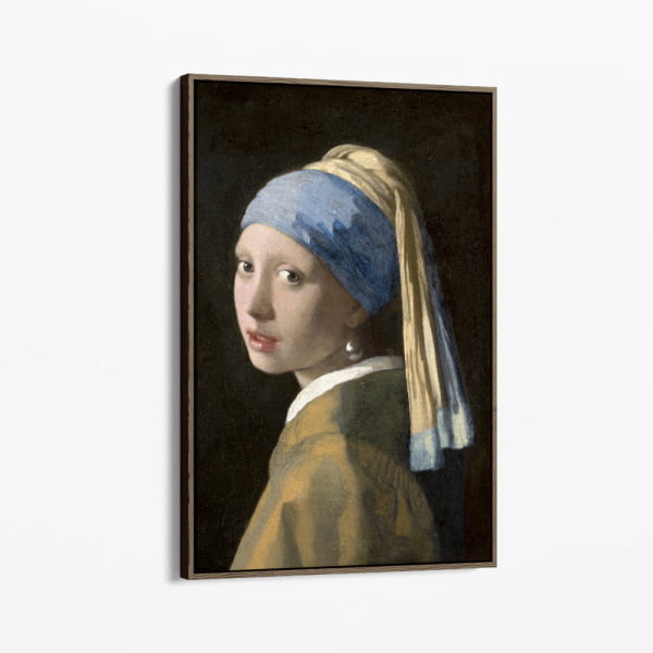 QUADRO DECORATIVO OBRAS FAMOSAS -Johannes Vermeer’s Girl with a Pearl Earring (ca. 1665)