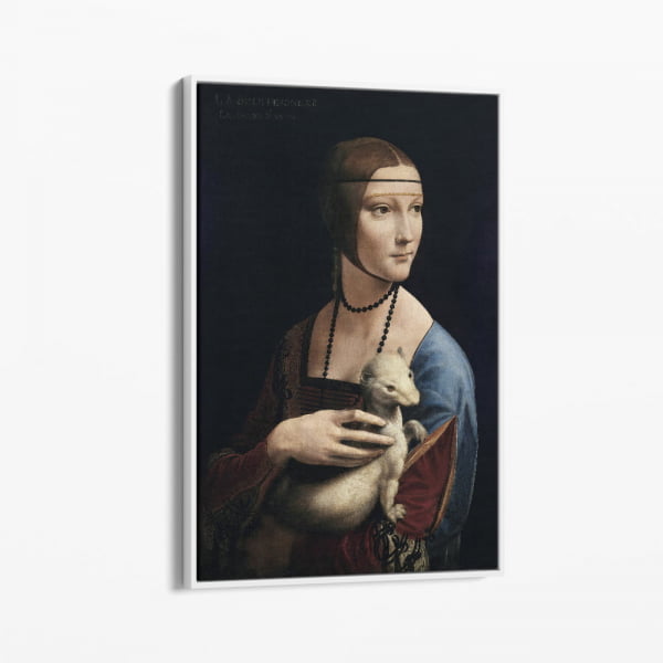QUADRO DECORATIVO OBRAS FAMOSAS -Leonardo da Vinci's Lady with an Ermine (ca. 1490)