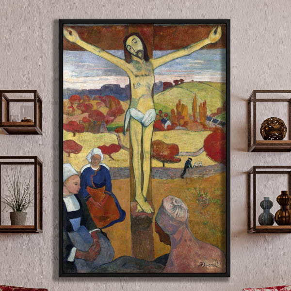 QUADRO DECORATIVO OBRAS FAMOSAS -Paul Gauguin's The Yellow Christ (Le Christ jaune) (1886) 