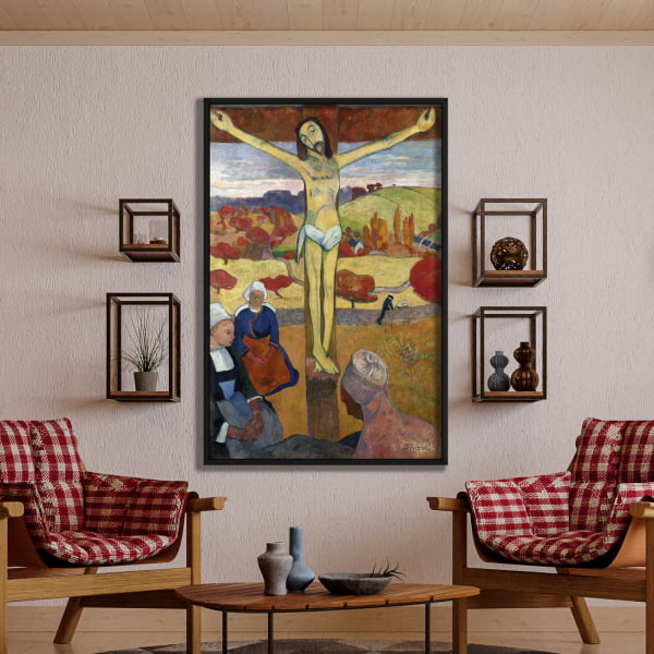 QUADRO DECORATIVO OBRAS FAMOSAS -Paul Gauguin's The Yellow Christ (Le Christ jaune) (1886) 