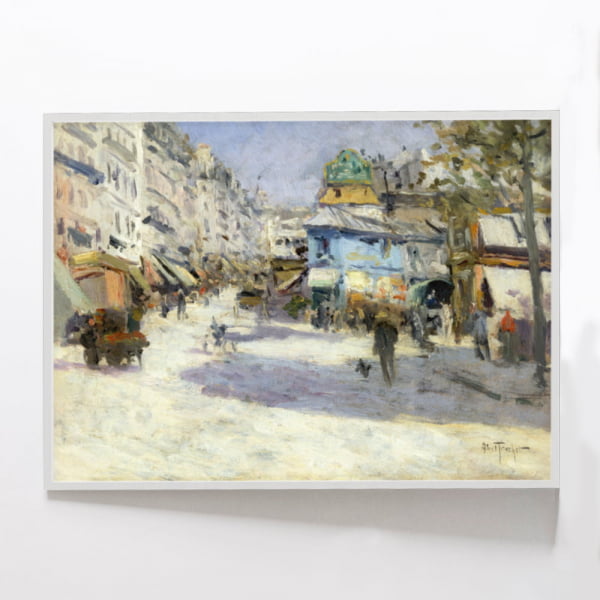 QUADRO DECORATIVO OBRAS FAMOSAS -Rue Lepic, the corner of Rue Puget and Place Blanche (1890) by Louis Abel-Truchet 