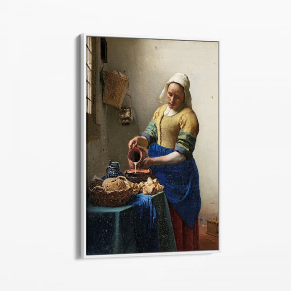 QUADRO DECORATIVO OBRAS FAMOSAS -The Milkmaid (ca 1660) by Johannes Vermeer