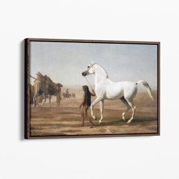 QUADRO DECORATIVO OBRAS FAMOSAS -The Wellesley Grey Arabian Led through the Desert (ca. 1810) by Jacques–Laurent Agasse 