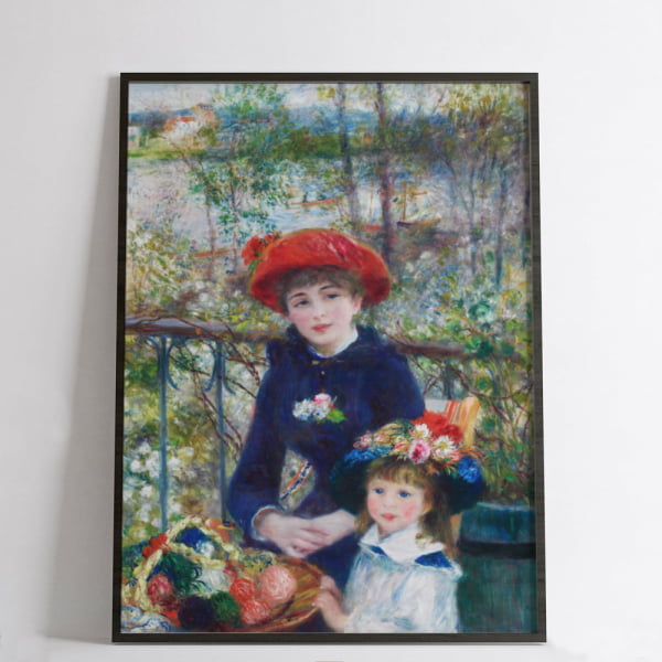 QUADRO DECORATIVO OBRAS FAMOSAS -Two Sisters (On the Terrace) (1881) by Pierre-Auguste Renoir