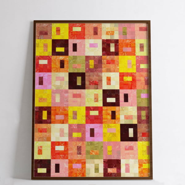 QUADRO DECORATIVO ABSTRATO   - SEALED SQUARES 012